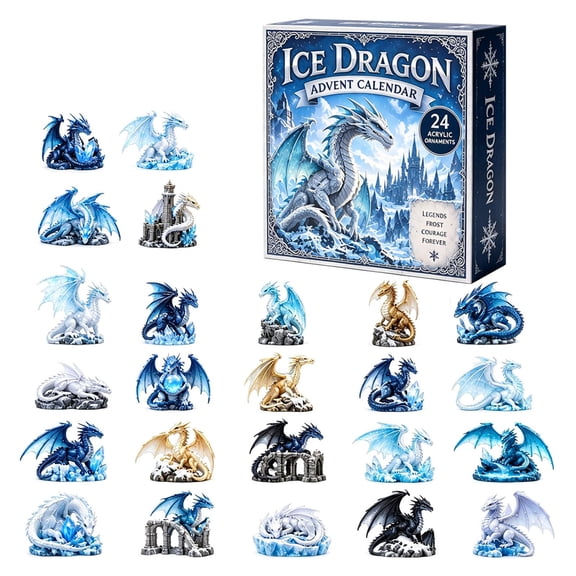 Ice Dragon Advent Calendar 2026 | 24-Piece Fantasy Dragon Collectible Christmas Countdown Calendar, Collectible Gift for Dragon and Fantasy Lovers