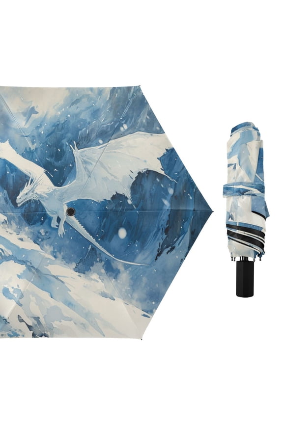 Ice Dragon Flying Compact Sun Umbrella Windproof Travel Umbrellas for Rain Strong Portable UV Protection
