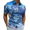 thumbnail image 1 of Ice Dragon Men Zipper T-shirt Summer Casual Short Sleeve T-shirt Top, 1 of 7