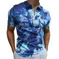thumbnail image 1 of Ice Dragon Men Zipper T-shirt Summer Casual Short Sleeve T-shirt Top, 1 of 7
