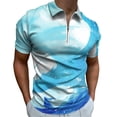 thumbnail image 1 of Ice Dragon Men Zipper T-shirt Summer Casual Short Sleeve T-shirt Top, 1 of 7