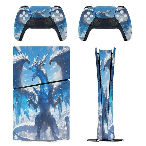 Ice Dragon PS5/PS5 Pro/PS5 Slim Digital Disc Skin Sticker For Console And Controller Skins