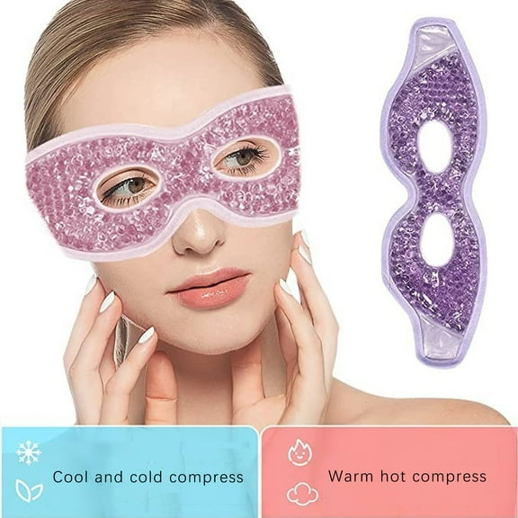 Ice Eye Mask,Sleep Mask,Eye Mask,Gel Eye Mask,Reusable Cold Eye Mask For Puffy Eyes, Eye Ice Pack Eye Mask With Soft Plush Backing For Dark Circles, Migraine, Stress Relief(Purple)