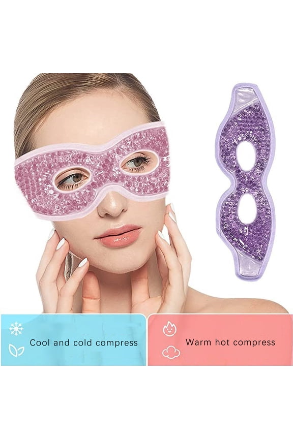 Ice Eye Mask,Sleep Mask,Eye Mask,Gel Eye Mask,Reusable Cold Eye Mask For Puffy Eyes, Eye Ice Pack Eye Mask With Soft Plush Backing For Dark Circles, Migraine, Stress Relief(Purple)
