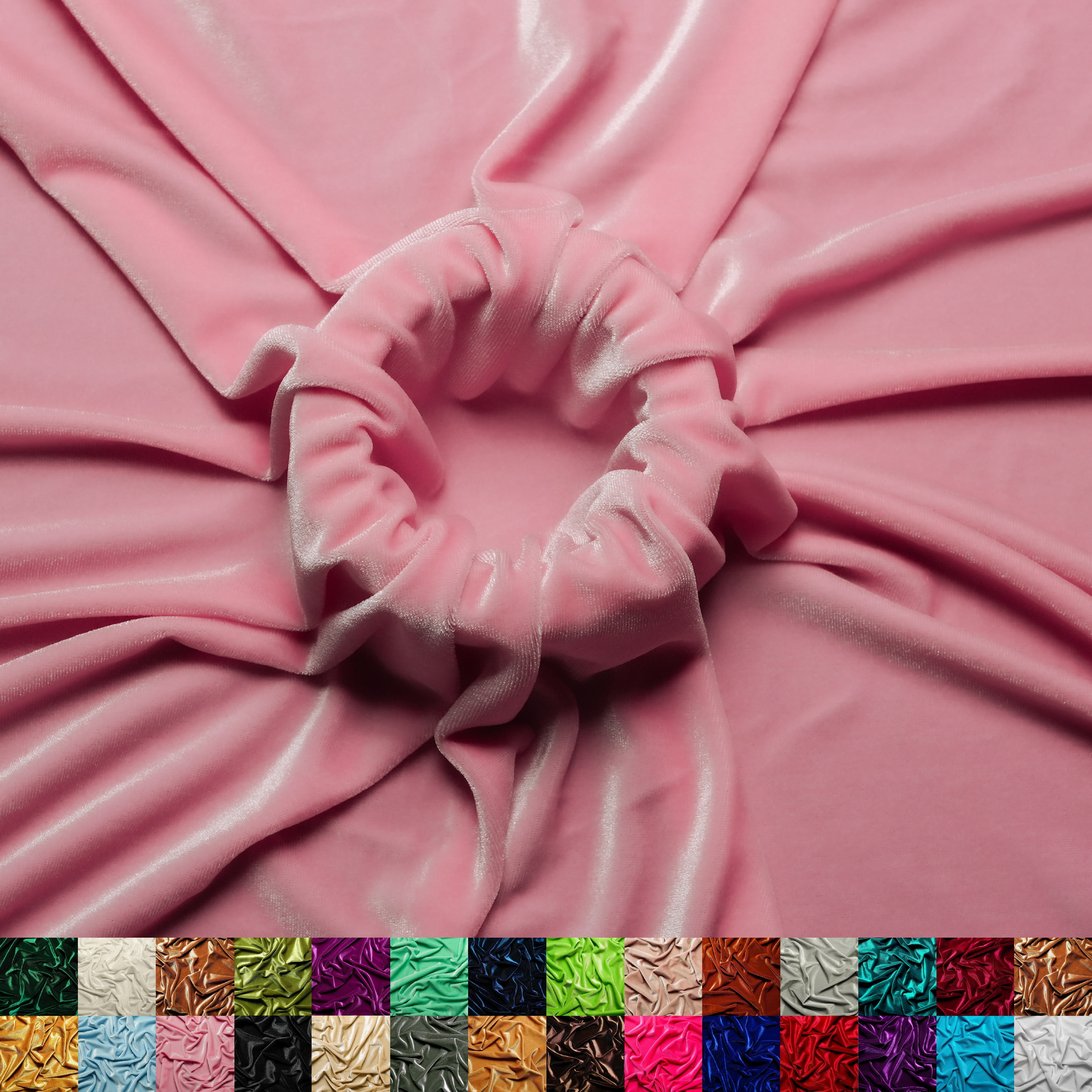 Ice Fabric Stretch Velvet Fabric by the Yard - 60" Wide Soft Stretchy Fabric for Sewing Clothes, Apparel, Costume, Crafts - 90% Polyester 10% Spandex - Baby Pink - 2 Yards