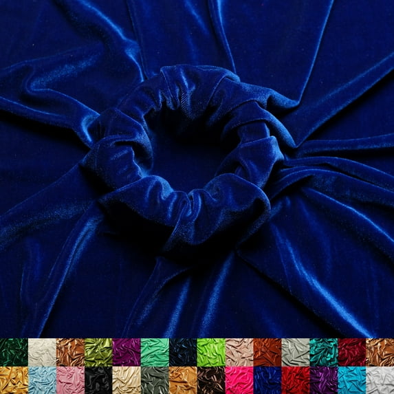 Ice Fabric Stretch Velvet Fabric by the Yard - 60" Wide Soft Stretchy Fabric for Sewing Clothes, Apparel, Costume, Crafts - 90% Polyester 10% Spandex - Royal Blue - 15 Yards