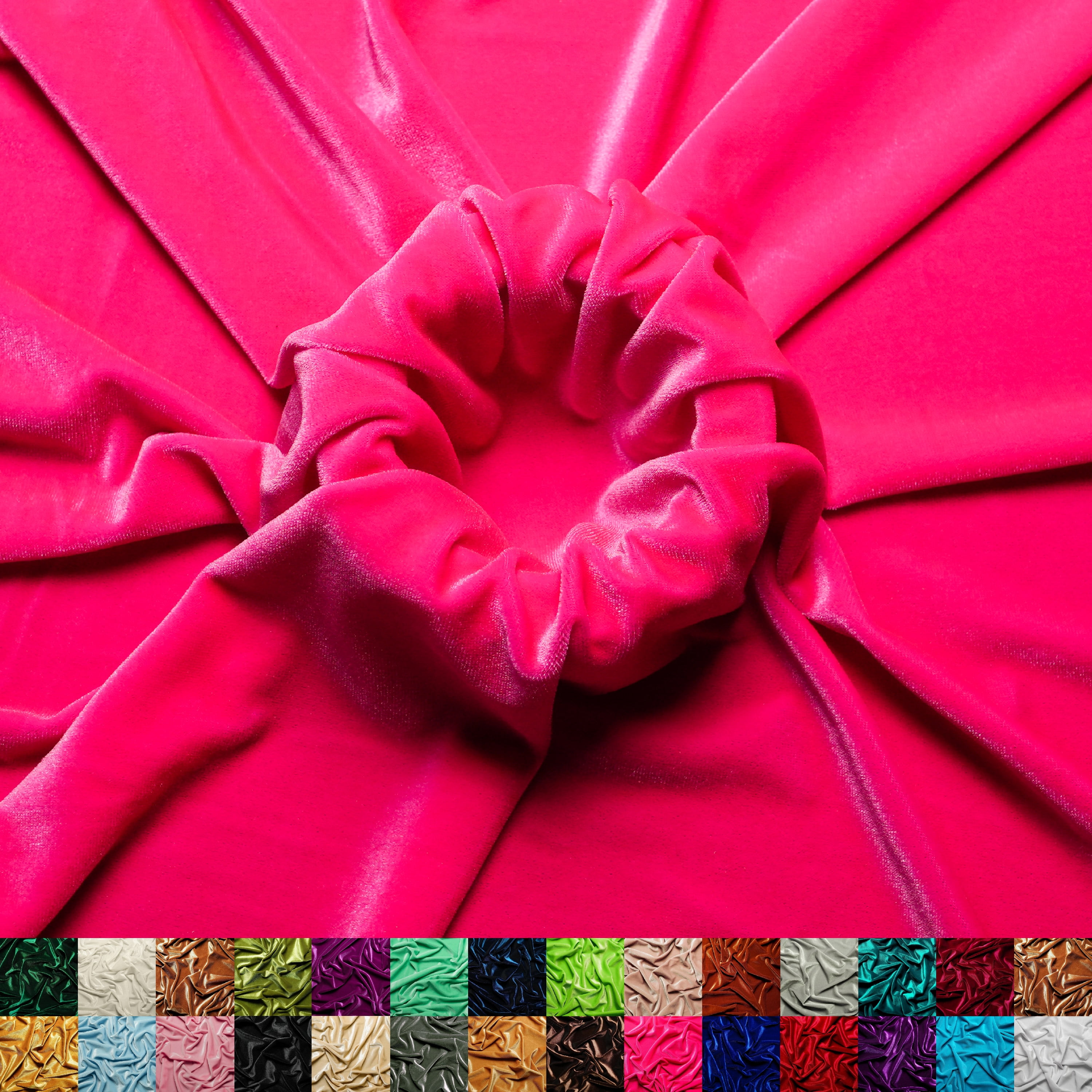 Ice Fabric Stretch Velvet Fabric by the Yard 60" Wide Soft Stretchy