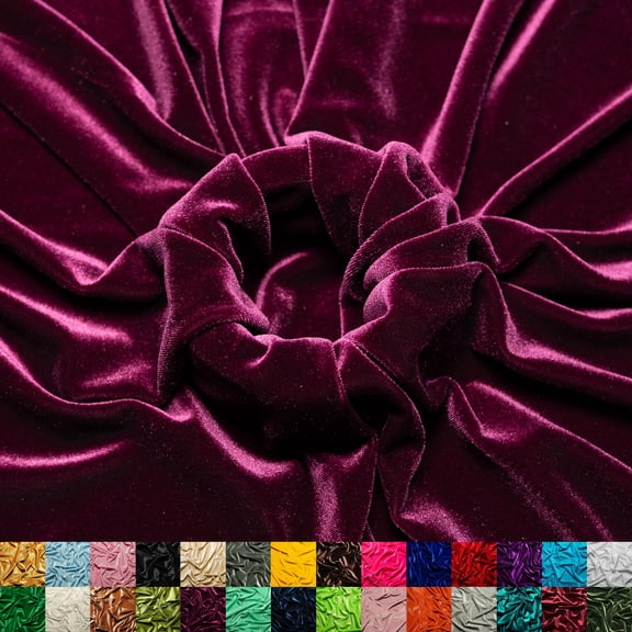 Ice Fabrics 60" Polyester Spandex Sewing & Craft Fabric 1 yd, Plum