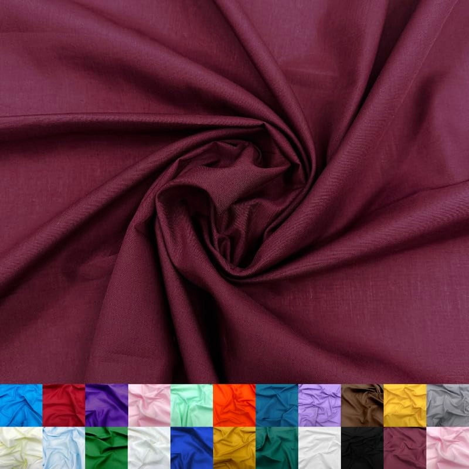 Ice Fabrics Cotton Polyester Broadcloth Fabric by The Yard - 60" Wide Soft & Breathable Broadcloth Fabric for Sewing - Perfect for Apparel, Bedding, Curtains and More - Burgundy - 30 Yards