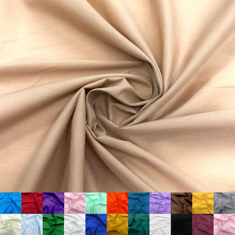 Ice Fabrics Cotton Polyester Broadcloth Fabric by The Yard - 60" Wide Soft & Breathable Broadcloth Fabric for Sewing - Perfect for Apparel, Bedding, Curtains and More - Dark Taupe - 15 Yards
