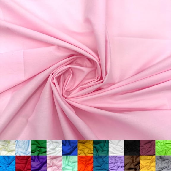 Ice Fabrics Cotton Polyester Broadcloth Fabric by The Yard - 60" Wide Soft & Breathable Broadcloth Fabric for Sewing - Perfect for Apparel, Bedding, Curtains and More - Pink - 2 Yards