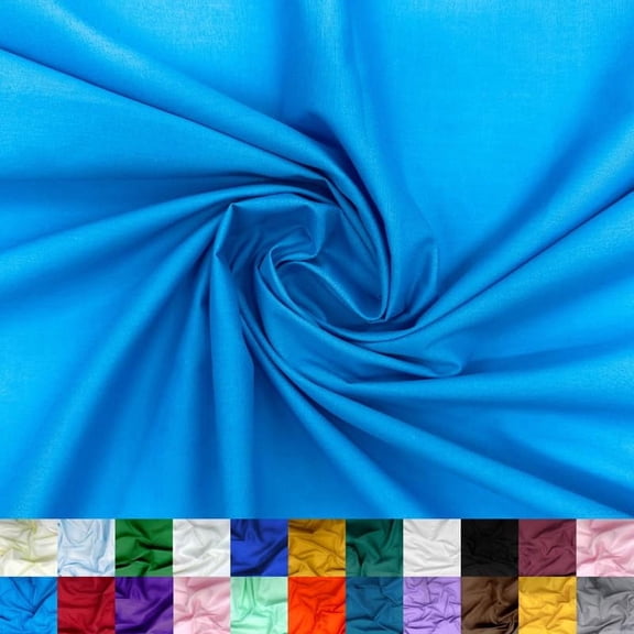 Ice Fabrics Cotton Polyester Broadcloth Fabric by The Yard - 60" Wide Soft & Breathable Broadcloth Fabric for Sewing - Perfect for Apparel, Bedding, Curtains and More - Turquoise - 2 Yards