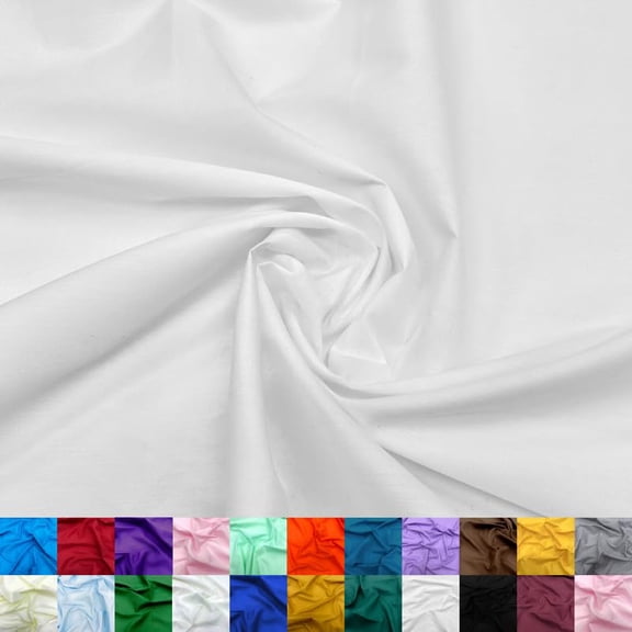 Ice Fabrics Cotton Polyester Broadcloth Fabric by The Yard - 60" Wide Soft & Breathable Broadcloth Fabric for Sewing - Perfect for Apparel, Bedding, Curtains and More - White - 20 Yards