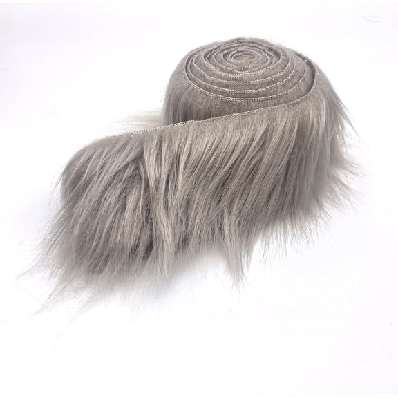 Ice Fabrics Craft Faux Fur Fabric Pre Cut Rolls - 2"x60" Fur Ribbon Mohair Fabric Strips - Super Soft and Fuzzy - Perfect for Crafts, Costumes & Decoration
