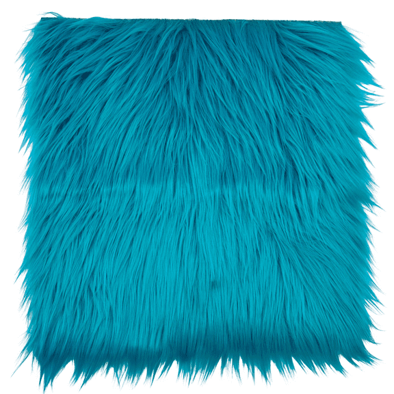 Ice Fabrics Faux Fur Fabric Squares - 10x10 Inches Pre-Cut Craft Fur Fabric - Shaggy Mohair Fabric for Costumes, Apparel, Rugs, Pillows, Decorations and More - Turquoise Fur Fabric