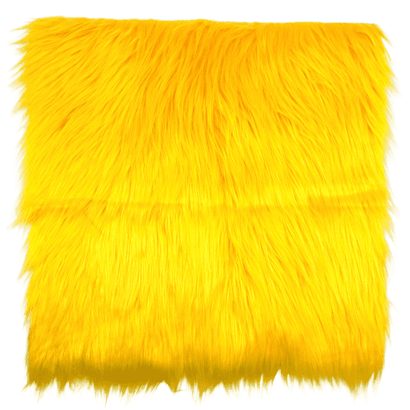 Ice Fabrics Faux Fur Fabric Squares - 10x10 Inches Pre-Cut Craft Fur Fabric - Shaggy Mohair Fabric for Costumes, Apparel, Rugs, Pillows, Decorations and More - Yellow Fur Fabric