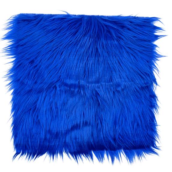 Ice Fabrics Faux Fur Fabric Squares - 20x20 Inches Pre-Cut Craft Fur Fabric - Shaggy Mohair Fabric for Costumes, Apparel, Rugs, Pillows, Decorations and More - Royal Blue Fur Fabric