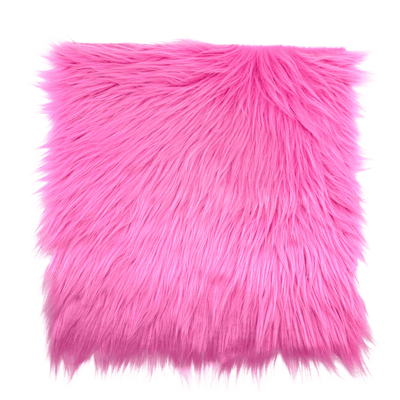 Ice Fabrics Faux Fur Fabric Squares - 30x30 Inches Pre-Cut Craft Fur Fabric - Shaggy Mohair Fabric for Costumes, Apparel, Rugs, Pillows, Decorations and More - Bubble Gum Fur Fabric