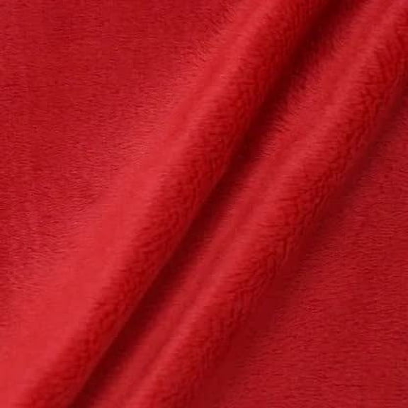 Ice Fabrics Polyester Solid Minky Fabric, Red