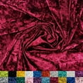 thumbnail image 1 of Ice Fabrics Stretch Crushed Velvet Fabric by the Yard - 60/62" Wide Soft Velvety Fabric for Sewing Apparel, Upholstery, Curtains & Decor - 234 GSM - 20% Vertical Stretch - Burgundy - 5 Yards, 1 of 6
