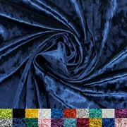 Ice Fabrics Stretch Crushed Velvet Fabric by the Yard - 60/62" Wide Soft Velvety Fabric for Sewing Apparel, Upholstery, Curtains & Decor - 234 GSM - 20% Vertical Stretch - Navy Blue - 10 Yards