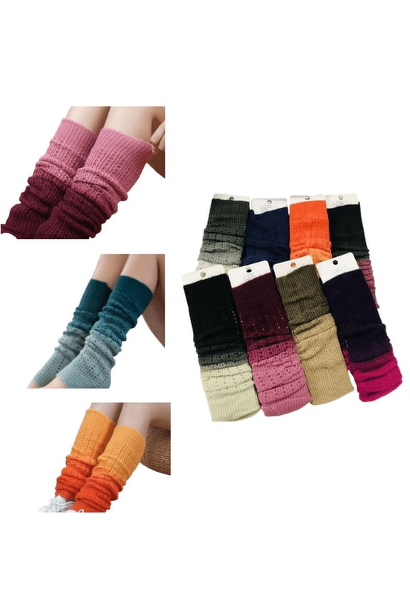 Ice Figure Skating Gradient Socks Leg Warmers Long Ombre Skating Socks for Winter