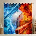 thumbnail image 1 of Ice Fire Baseball Curtains,Sports Themed Curtains Baseball Decor for Room,Ball Games Curtains Blue and Red Window Curtains 2 Panels 38"Wx54"L, 1 of 6