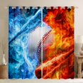 thumbnail image 1 of Ice Fire Baseball Curtains,Sports Themed Curtains Baseball Decor for Room,Ball Games Curtains Blue and Red Window Curtains 2 Panels 42"Wx84"L, 1 of 6