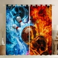 thumbnail image 1 of Ice Fire Bowling Curtains,Sports Themed Curtains Bowling Decor for Room,Ball Games Curtains Red and Blue Window Curtains 2 Panels 42"Wx63"L, 1 of 6