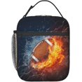 thumbnail image 1 of Ice Fire Football Reusable Lunch Box Insulated LunchBox Cooler Lunch Bag, 1 of 6