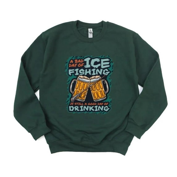 Ice Fishing Funny Humor Quote Cold Weather Angler Winter Sport Rod Reel Sweatshirt, for men & women, up to size 5XL