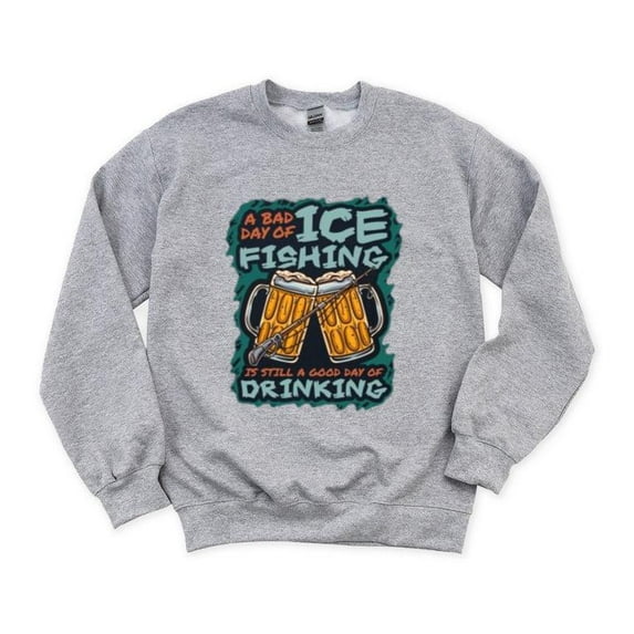 Ice Fishing Funny Humor Quote Cold Weather Angler Winter Sport Rod Reel Sweatshirt, for men & women, up to size 5XL