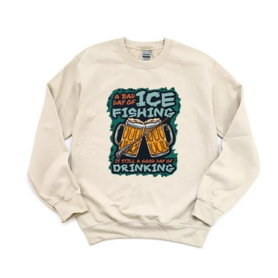 Ice Fishing Funny Humor Quote Cold Weather Angler Winter Sport Rod Reel Sweatshirt, for men & women, up to size 5XL