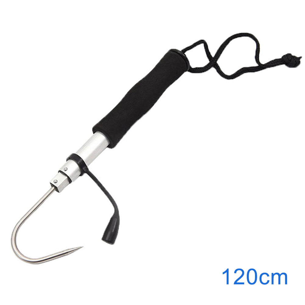 Saekor Ice Fishing Gaff Hook Telescopic Fish Gaff Stainless Fishing Spear Hook Hand Gaffs New, adult Unisex, Size: 90 cm