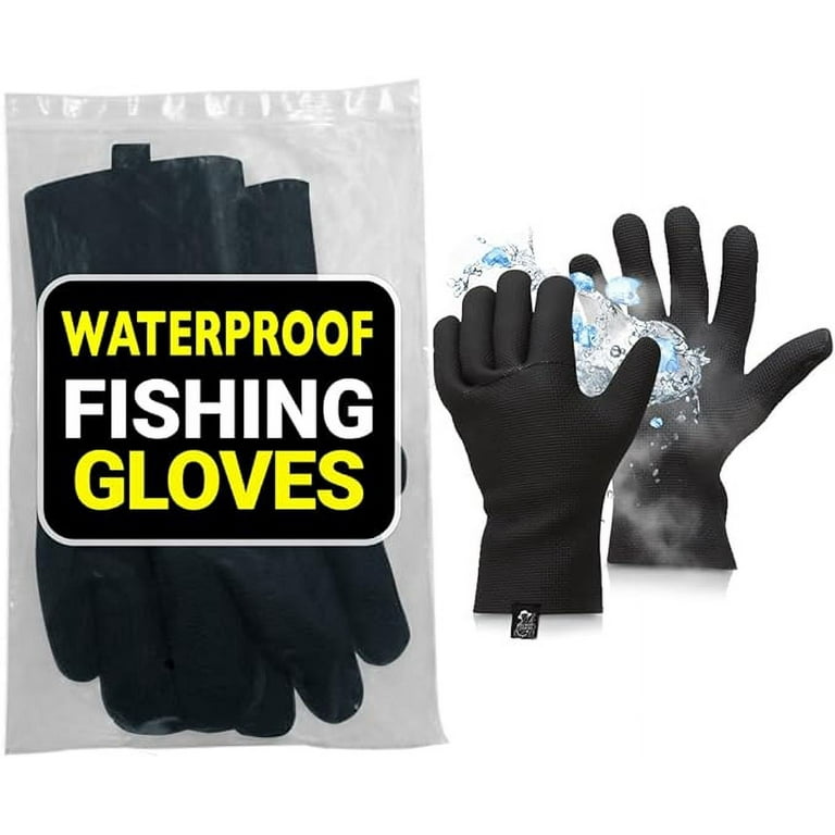 Ice Fishing Gloves for Men - Waterproof Fishing Gloves – Textured Grip Palm Neoprene  Gloves Waterproof – Soft Lining – Waterproof Gloves for Fishing –One Size  Fits Most L to XL 
