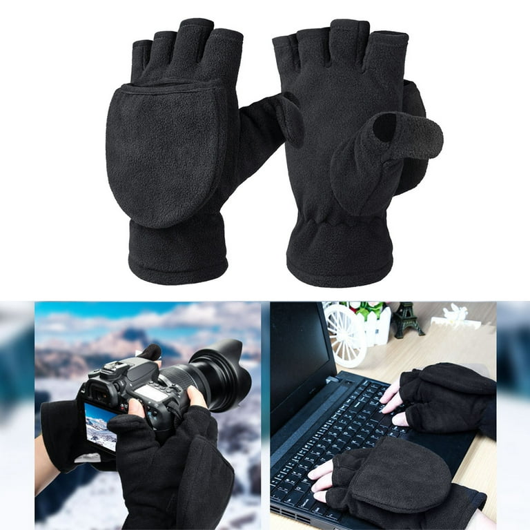 Ice Fishing Gloves Windproof Elastic Wristband Fleece Winter Ice