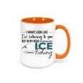 thumbnail image 1 of Ice Fishing Mug, Thinking About Ice Fishing, Ice Fishing Coffee Cup, Ice Fishing Gift, Walleye Mug, Northern Pike, Yellow Perch, Burbot Fish, ORANGE, 1 of 1