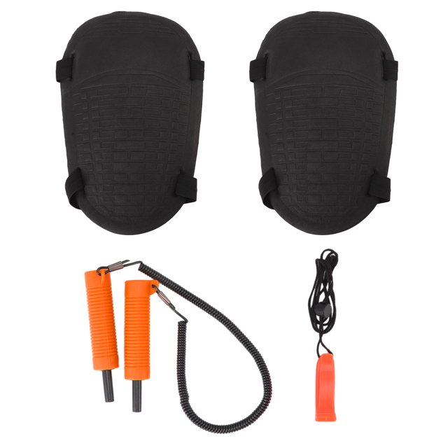 Ice Fishing Safety Tool Retractable Ice Picks Hard EVA Knee Pads and Non Nuclear Whistle for