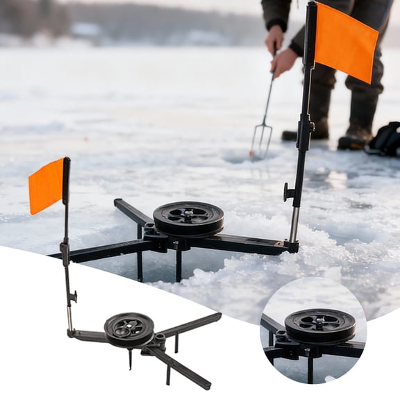 Ice Fishing Tip-Up Rod with Strike Indicators and Poles for Enhanced Ice Angling Success