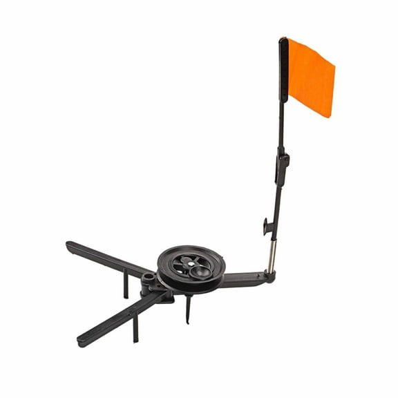 Ice Fishing Tip-Up Set, Portable Strike Indicator with Flag for Winter Angling, Black, 1 set