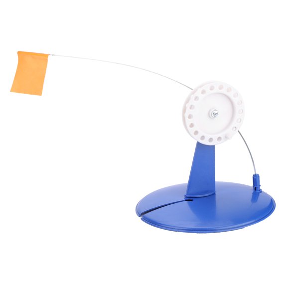 Ice Fishing Tip-Up with Orange Flag - Durable ABS Compact Pole for Cold Weather Angling