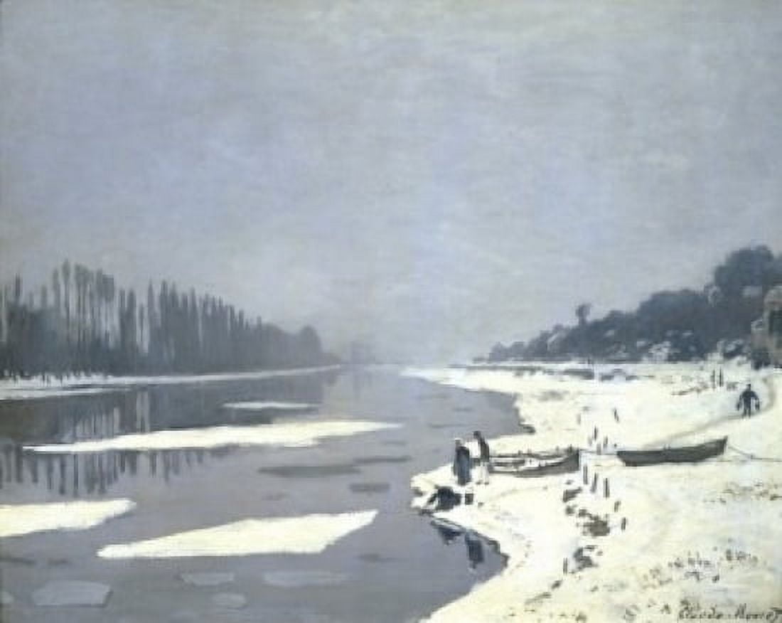 Ice Floes on the Seine at Bougival (Glacons Sur la Seine a Bougival) c 1864 Claude Monet (1840-1926French) Musee dOrsay Paris Canvas Art - Claude Monet (18 x 24)