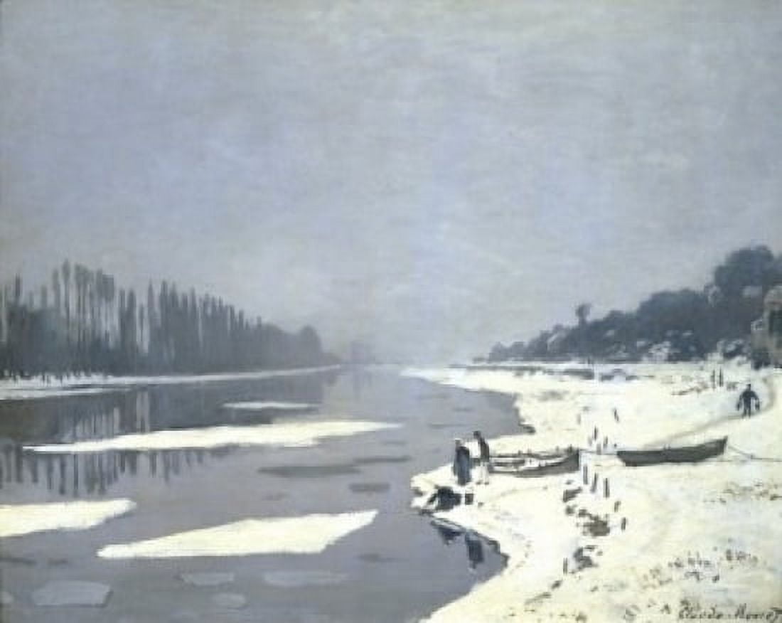Ice Floes on the Seine at Bougival (Glacons Sur la Seine a Bougival) c 1864 Claude Monet (1840-1926French) Musee dOrsay Paris Canvas Art - Claude Monet (24 x 36)