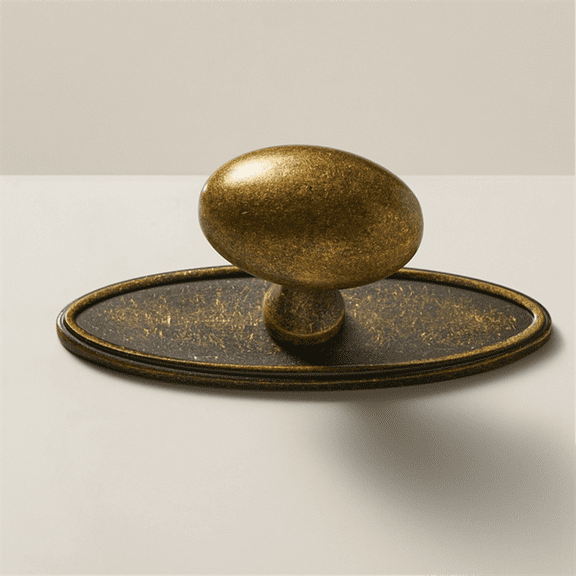 Ice Flower Antique Brass Solid Brass with Vintage Treatment Egg Decorative Bottom Board Cabinet Furniture Doors Knobs,1 x Bronze door handle