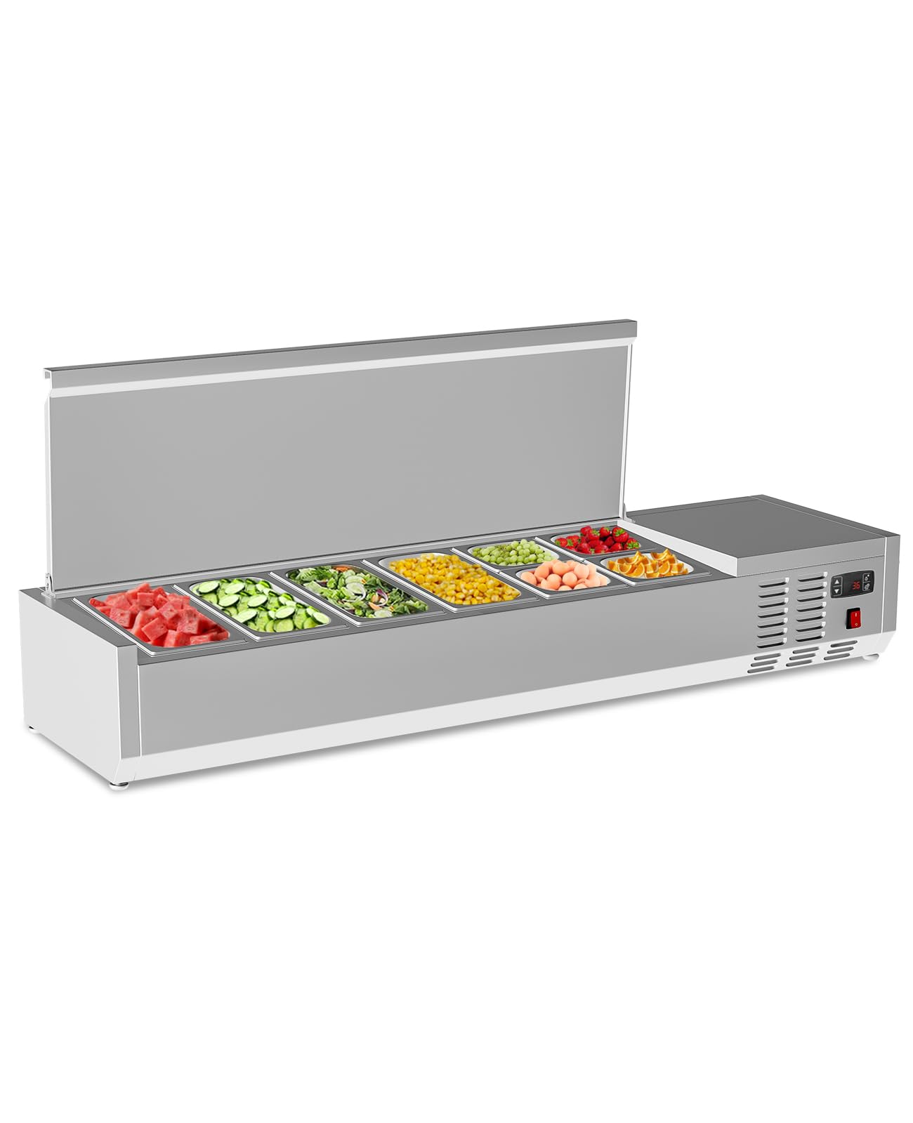 Ice Food Serving Display Container,59’’Countertop Refrigerated ...
