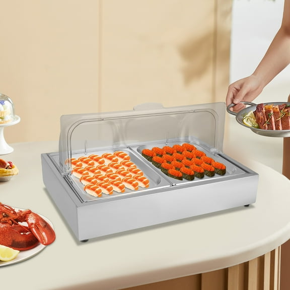 Ice Food Serving Display Tray, Buffet Cold Serving Display Tray, Cooling Food
