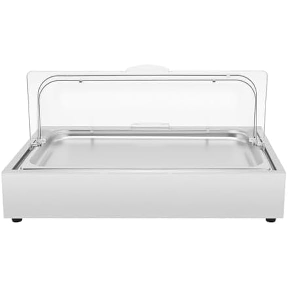Ice Food Serving Display Tray with Clear Lid, Buffet Cold Serving Cooler Platter Cooling Food Dishes Display Plate Stainless Steel Cold Food Display Platter for Seafood Buffet Restaurant Hotel