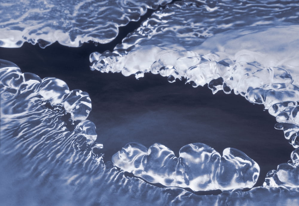 Ice Formations On Small Creek Kananskis Country Alberta Canada Canvas Art - Darwin Wiggett Design Pics (34 x 22)