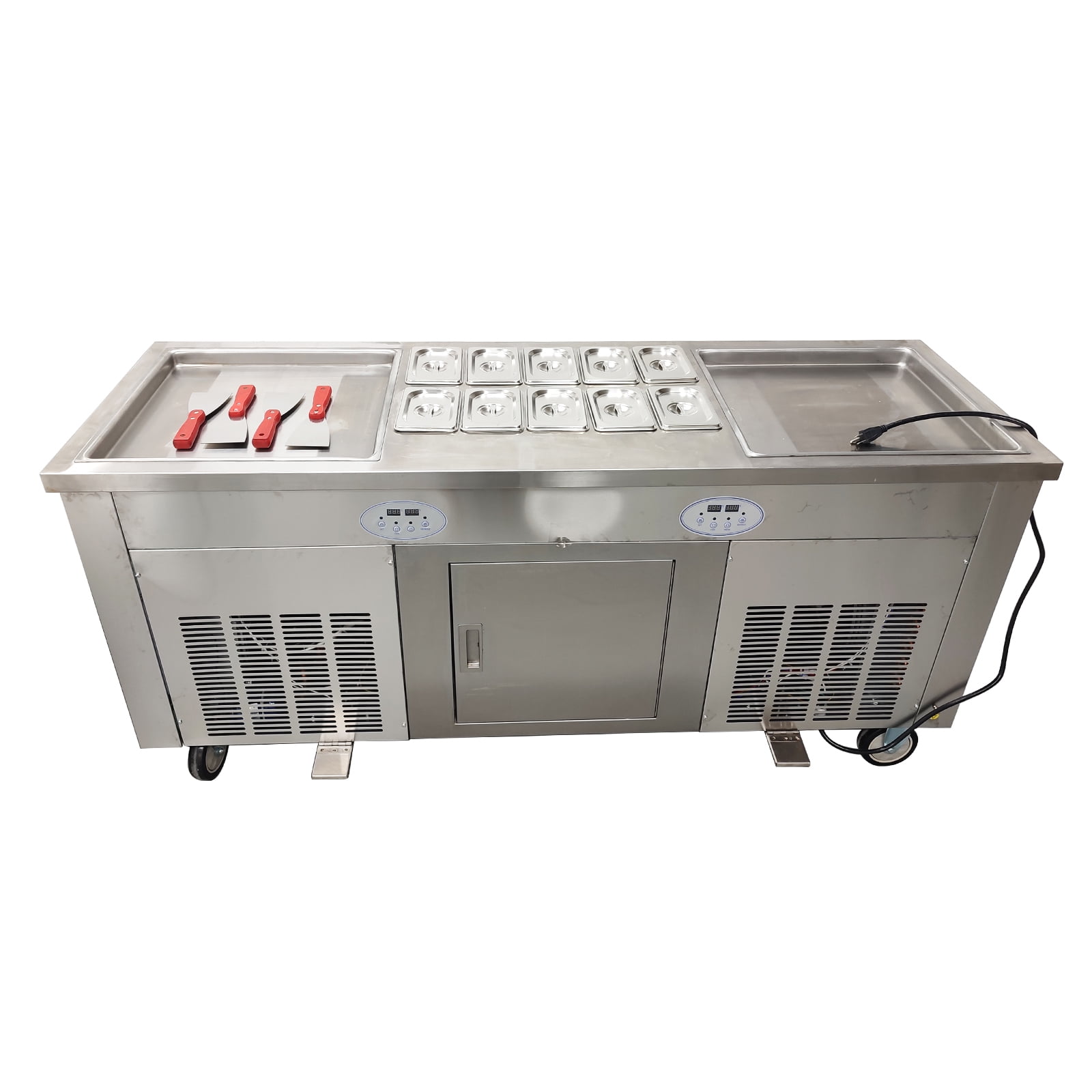 Ice Frying Machine Fried Ice Cream Machine 110V Commercial Rolled Icecream Maker