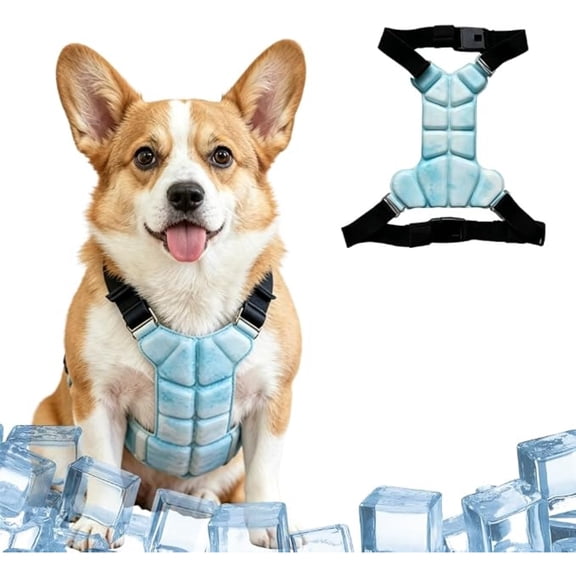 Ice Gel Dog Cooling Vest, Adjustable Waterproof Pet Cool Harness Prevent Heatstroke for Hot Summer Walking